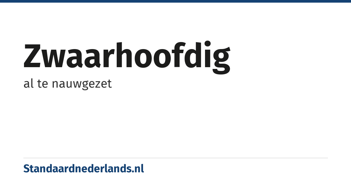 zwaarhoofdig: al te nauwgezet