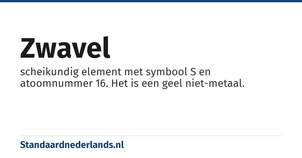 zwavel: scheikundig element met symbool S en atoomnummer 16. Het is een geel niet-metaal.