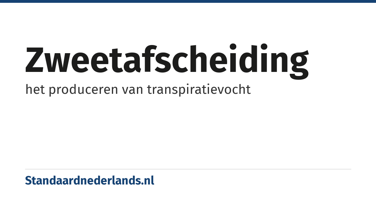 zweetafscheiding: het produceren van transpiratievocht