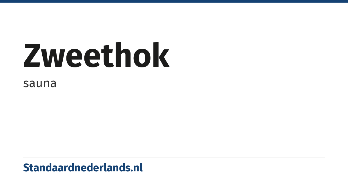 zweethok: sauna