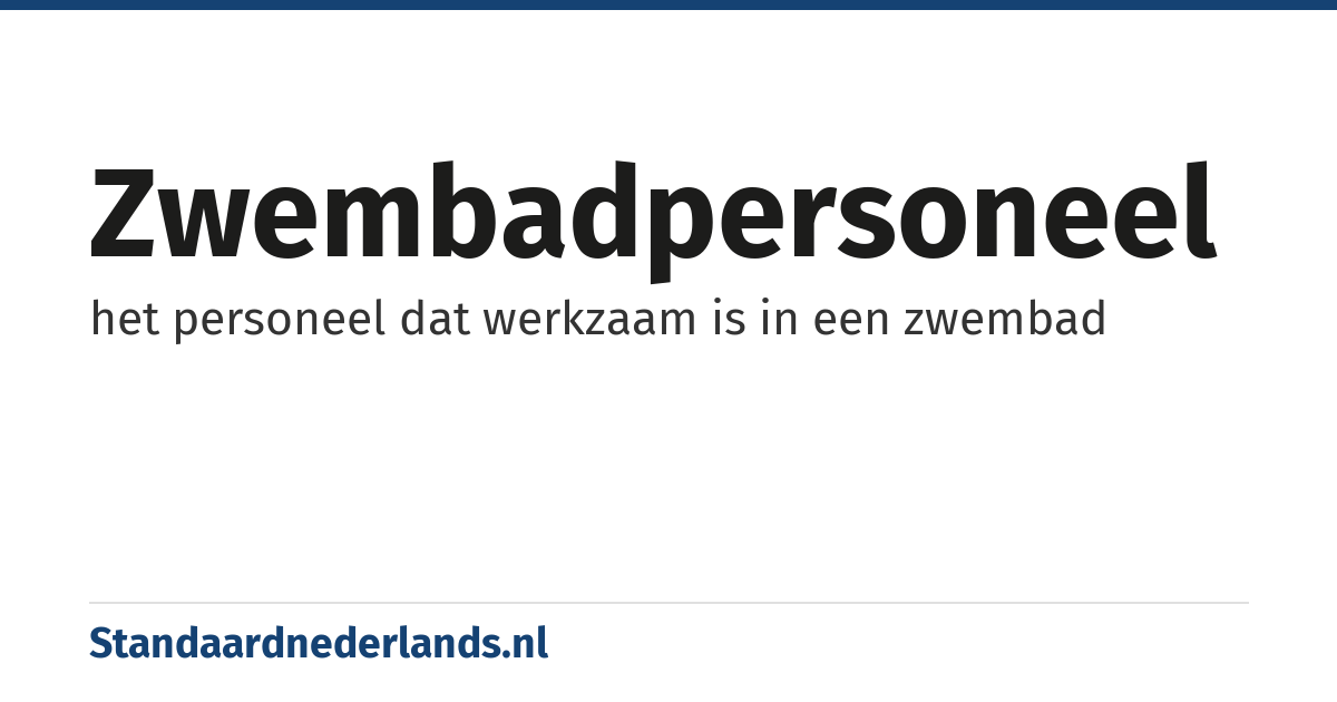 zwembadpersoneel: het personeel dat werkzaam is in een zwembad