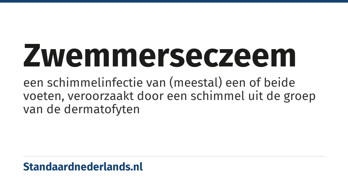 zwemmerseczeem: een schimmelinfectie van (meestal) een of beide voeten, veroorzaakt door een schimmel uit de groep van de dermatofyten