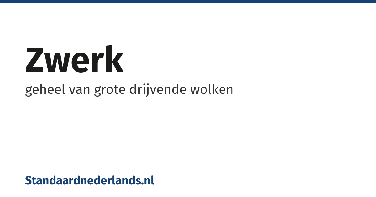 zwerk: geheel van grote drijvende wolken