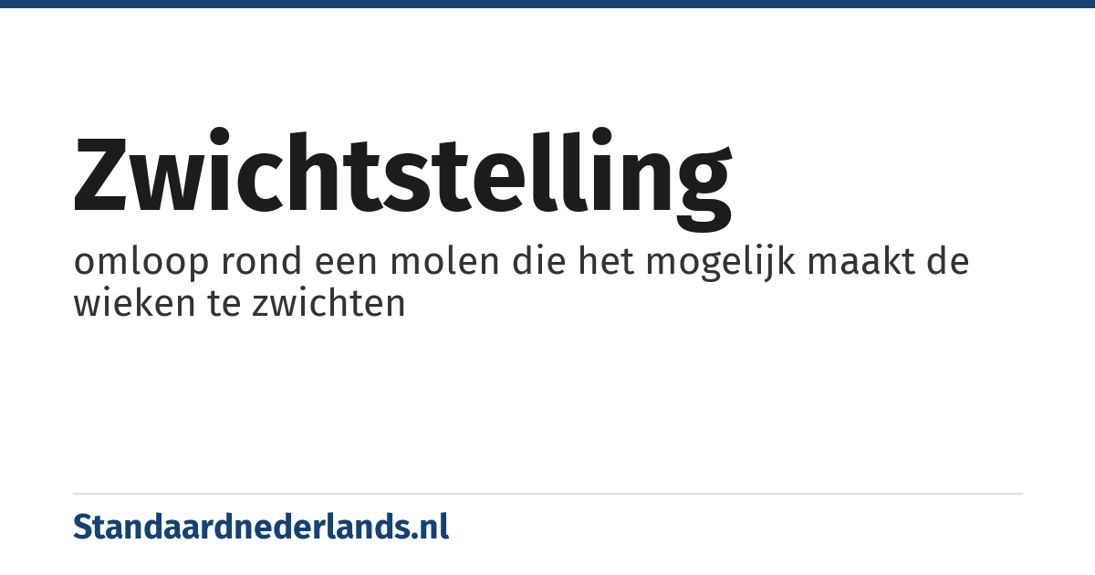 zwichtstelling: omloop rond een molen die het mogelijk maakt de wieken te zwichten